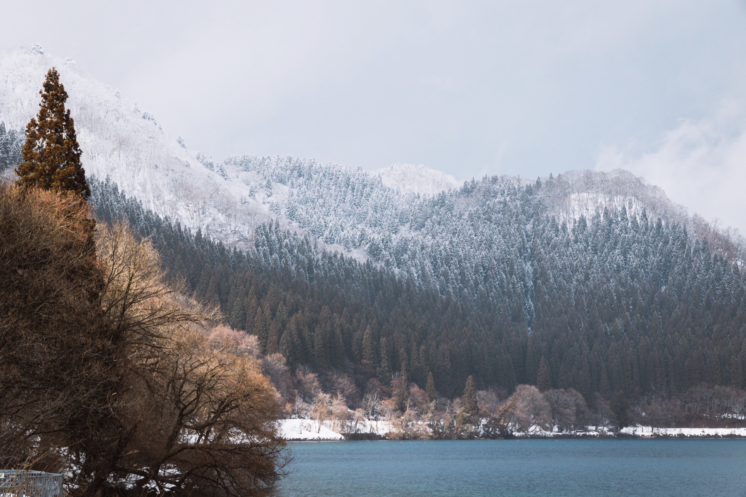 雪山下的湖泊